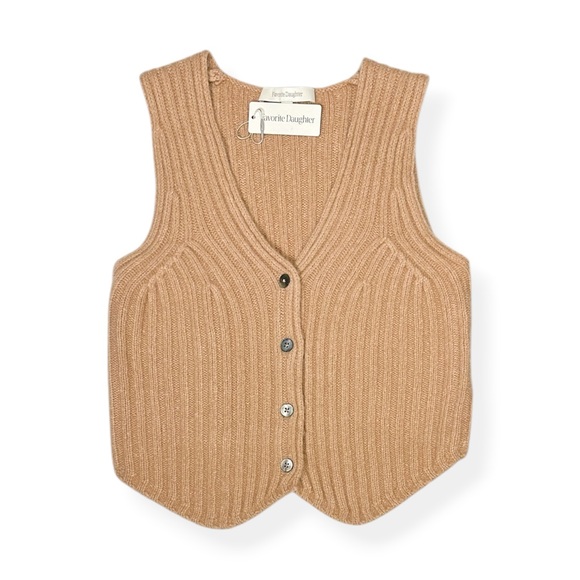 FAVORITE DAUGHTER The Knit Favorite Vest, Wool/Cashmere Mauve, XS - Picture 11 of 14